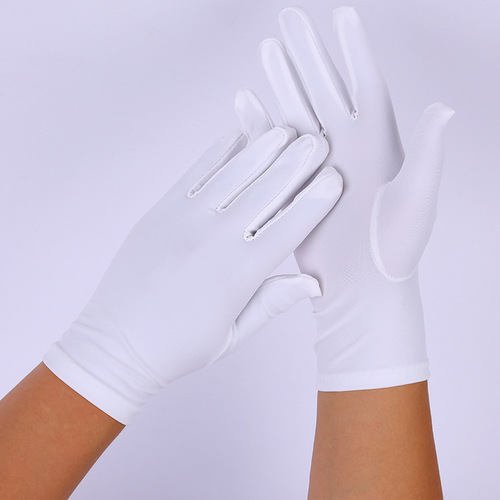 Men's special spandex gloves, high elastic white gloves, enlarged and thickened, sun protection, driving command, jewelry etiquette gloves