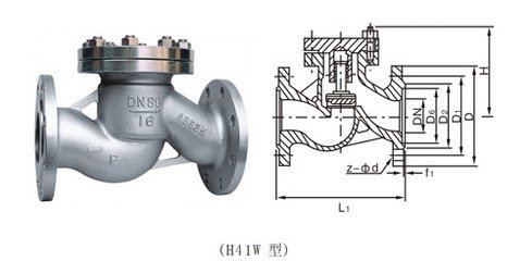 氨用止回阀H41F-16P 304不锈钢氨用升降式止回阀