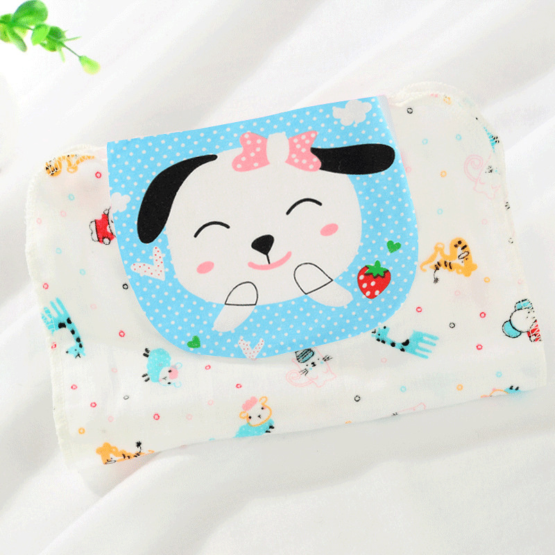 印花6层纱布吸汗巾宝宝垫背巾棉隔汗巾32*24大码一条装|ms