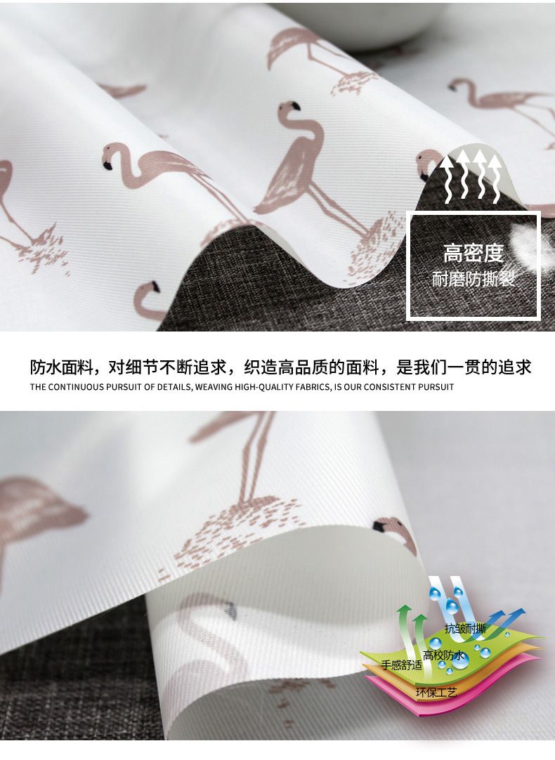 We have 230T of nylon imitation waterproof fabric, twill PU Oxford fabric handbags and flamingo fabric in stock detail image 6