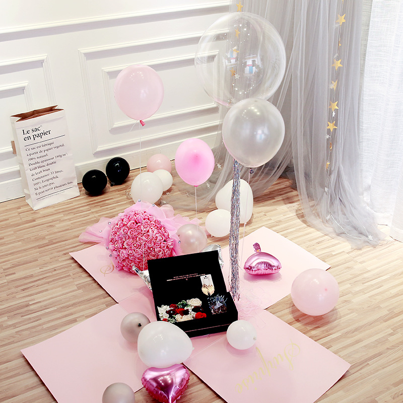 Caja de regalo creativa del Día de San Valentín para novia sorpresa Globo TikTok caja propuesta confesión caja de regalo de cumpleaños