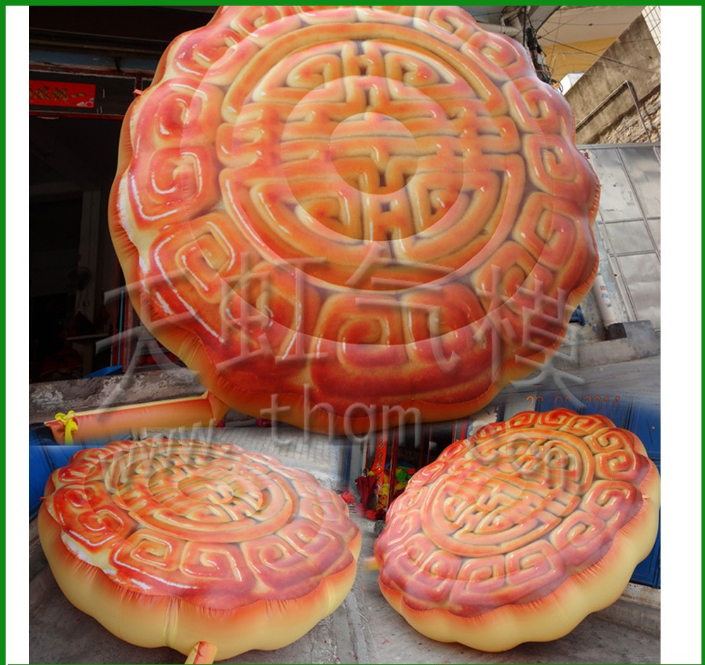厂家 网红仿真充气月饼模型 中秋月饼充气促销模型陈设摆件