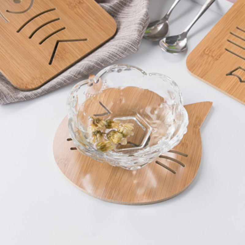 Anti-scald antideslizante Protección del Medio Ambiente de Dibujos Animados Creativo de Imitación de bambú con aislamiento estera de la tabla de regalo Japonés plato olla tazón estera