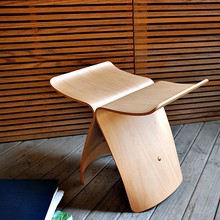 北欧实木简约矮凳休闲时尚创意个性丹麦凳蝴蝶造型椅小矮凳换鞋凳