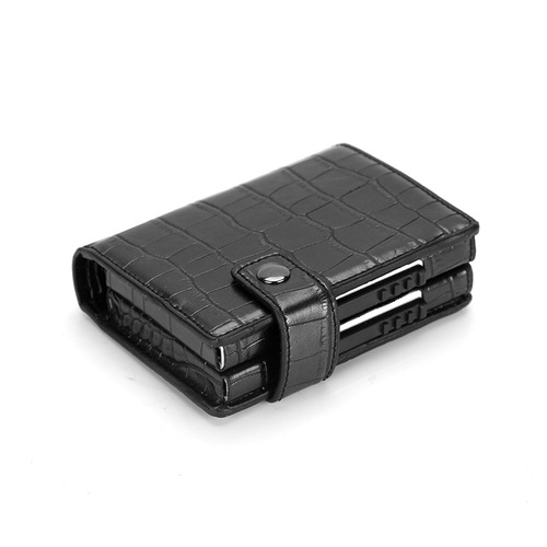Wholesale dual card aluminum alloy card box, wallet anti-theft card holder, RFID credit card wallet X-35