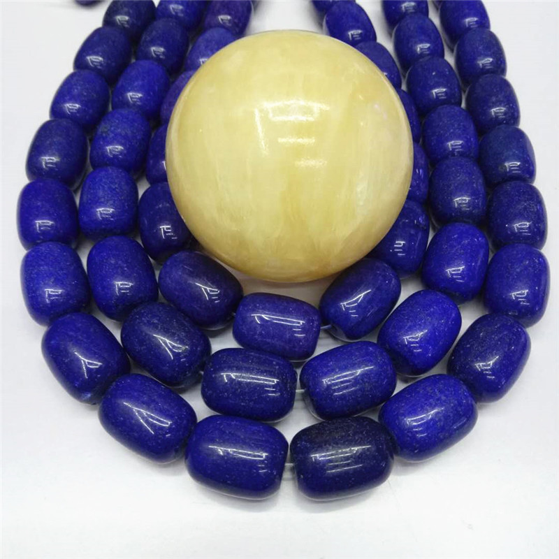 Factory direct sales of lapis lazuli bucket beads, loose beads, semi-finished products wholesale, DIY string beads, drum beads, jewelry matching beads, best-selling products detail image 1