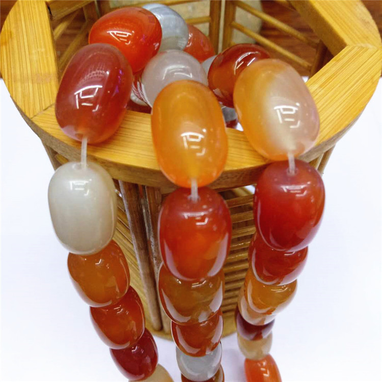 13*18MM natural red agate bucket bead bracelet loose beads semi-finished product wholesale DIY drum bead jewelry matching beads are selling well detail image 6