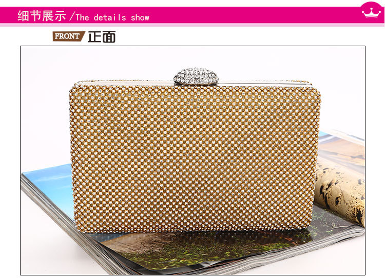 Dinner Bag Diamond-studded Handmade Rhinestone Clutch Bag Shoulder Messenger Banquet Bag display picture 2