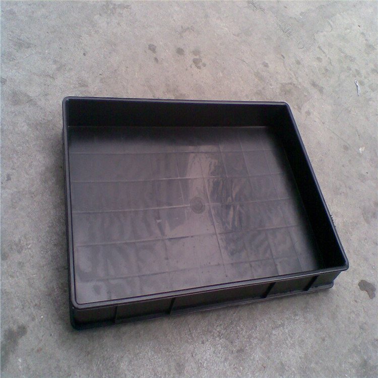370*250*65广西黑色套叠运输箱 静电塑料方盘 电子汽配箱 塑料框