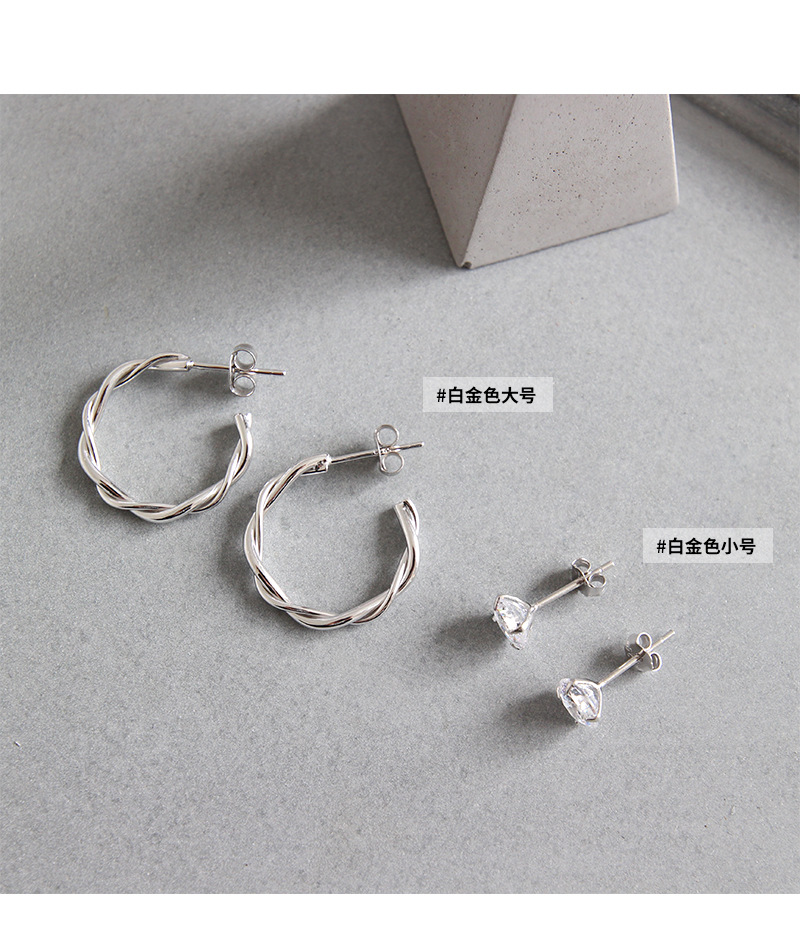 Earrings, Ear Studs Classification 1 Piece Quantity Festival Occasion Korean Geometric Sterling Silver Earplugs Accessories Wholesale