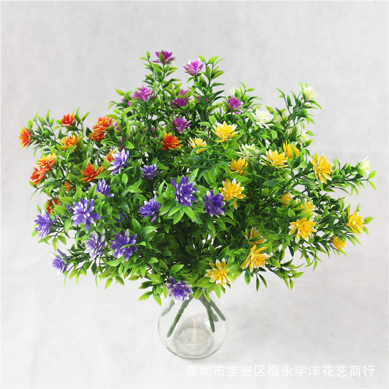 5叉25目 幸运草 塑料小花 盆栽 仿真植物 插花 工程酒店居家插花