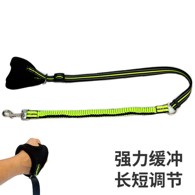 定制加工新款拴狗绳子反光尼龙伸缩缓冲套手式牵引绳中大型犬夜光