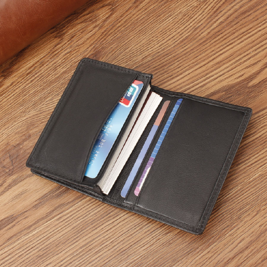 En stock bolso de la tarjeta de visita de piel de oveja de los hombres de gran capacidad tejida titular de la tarjeta Multi titular de la tarjeta de visita Mini titular de la tarjeta de crédito caso 3104
