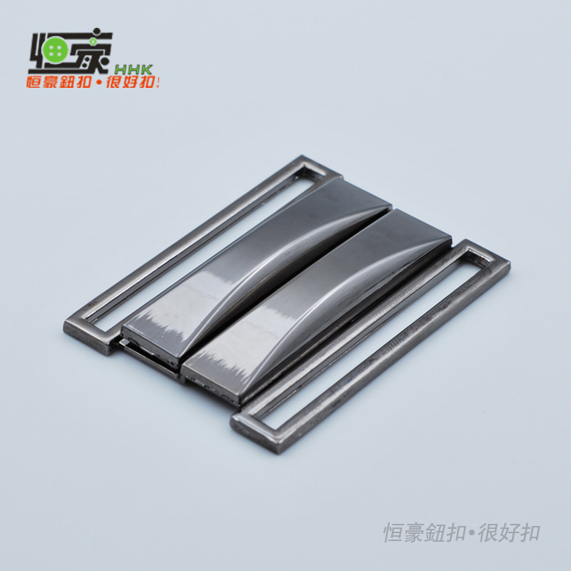 Fábrica en stock aleación de zinc hebilla de cinturón decorativo abrigo de mujer chaqueta rectangular hebilla de metal accesorios de ropa