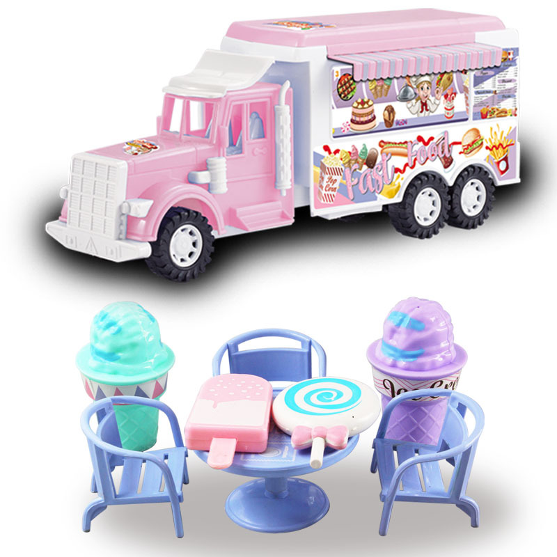 过家家惯性美食车 甜品冰淇淋糖果萌萌礼物玩具手提展示盒包装