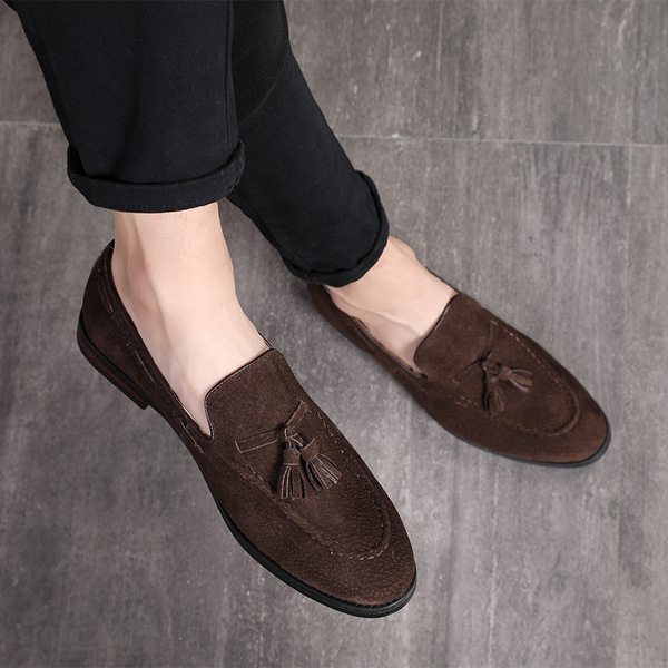 Versatile British nightclubs, tassels, one foot slip on leather shoes, male