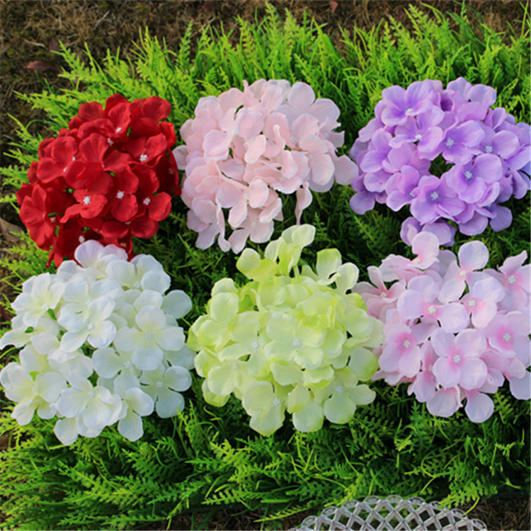 仿真绣球花 婚庆道具27叉绣球花朵路引装饰插花绢花花头厂家直销