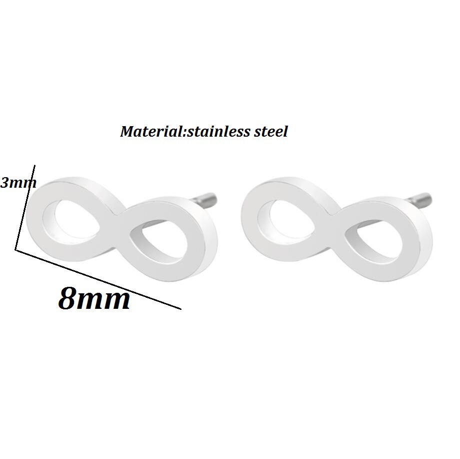 316 Stainless Steel Ear Needle Material 18K Gold, Real Gold Plated Plating Material PVD Coated 18K Gold Real Gold Plated Infinity 304 Stainless Steel Fashion Waterproof Non Tarnish Ear Studs