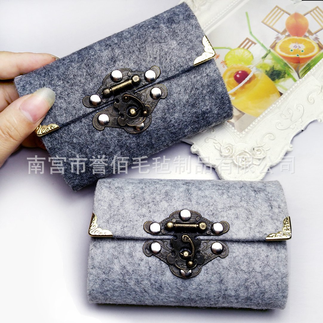 欧美环保创意复古 羊毛毡20位多卡位卡包 公交卡银行卡包 可定制