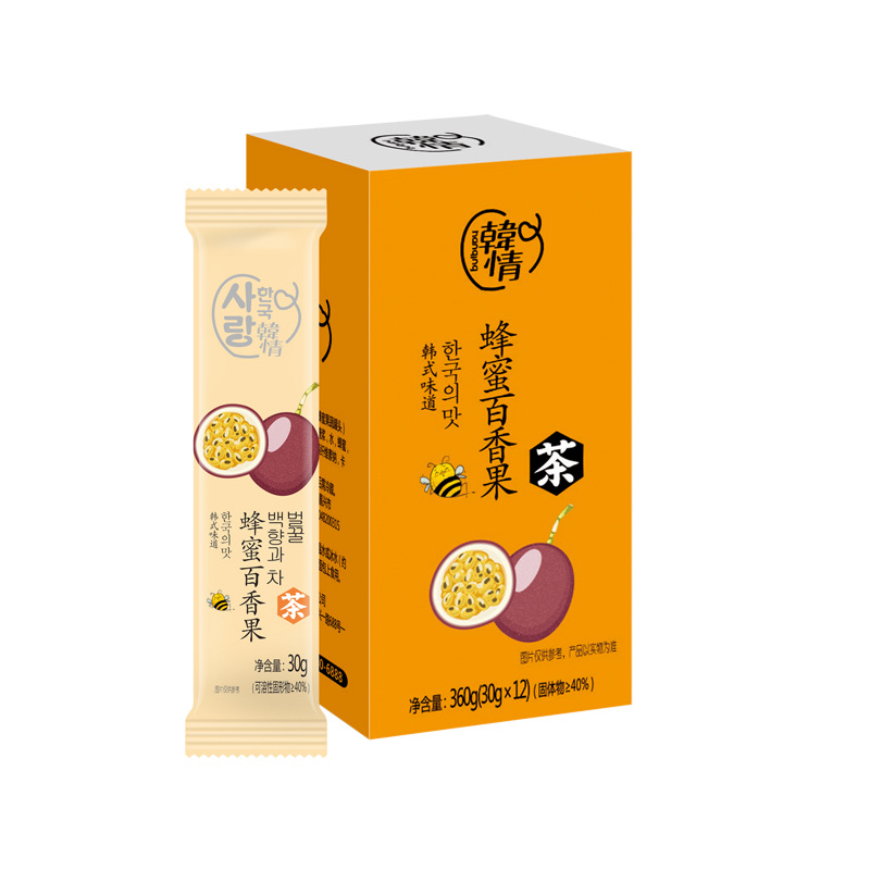 韩情蜂蜜百香果茶360g/盒小袋装百香果酱夏季冷水冲泡喝水果茶|ms