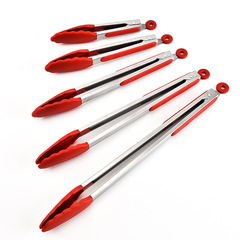 Factory Direct Sale Creative Silicone BBQ Tongs Anti-Slip Food Tongs Baking Bread Clips Can Be Hung Kitchen Tools