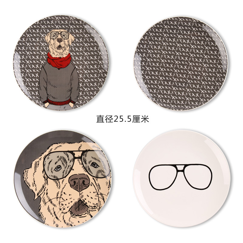 Nordic simple perro de dibujos animados decoración de la pared placa de cerámica placa colgante decoración de la pared de fondo decoración de la pared al por mayor