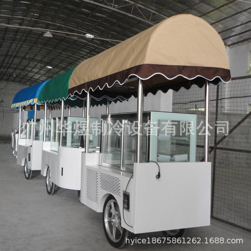 冰友户外式蛋糕冷藏柜流动蛋糕车甜品展示柜流动花车甜品小吃车