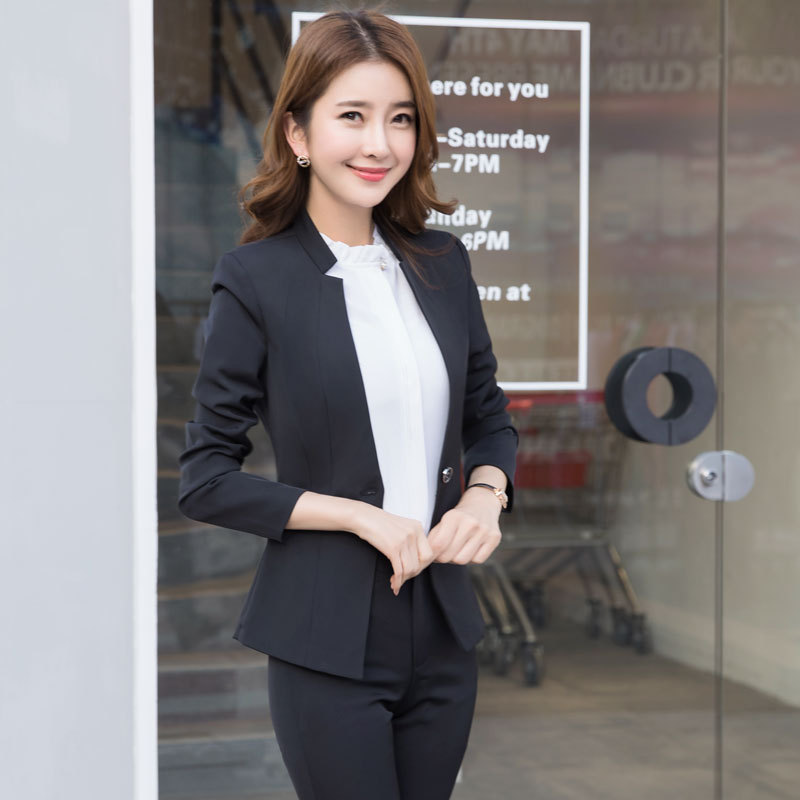 新款秋冬季韓版職業裝女套裝OL修身女士西裝長袖工作服商務正裝