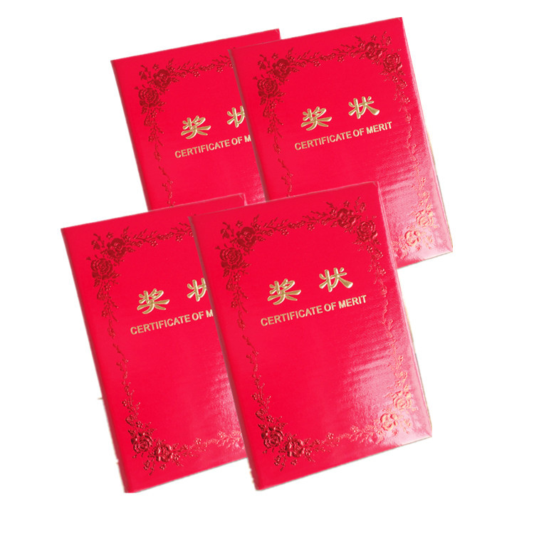 direct deal Certificate of award peony lace relief Paper Certificates Case Wholesale Customizable logo