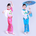 六一夏季新款儿童演出服古典舞民族舞伞舞表演服汉族舞演出服