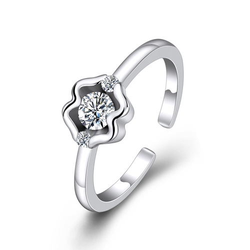 Korean imitation pure silver Korean-style fashionable twelve zodiac couple trend rings for ladies, openable and adjustable, factory wholesale