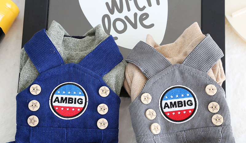 星星扣背带四脚衣