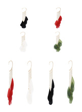 wish跨境爆款气质超仙羽毛耳挂波西米亚长款流苏耳环女无耳洞耳饰