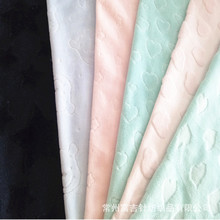 厂家供应卡通单面提花天鹅绒CVC针织儿童服装面料