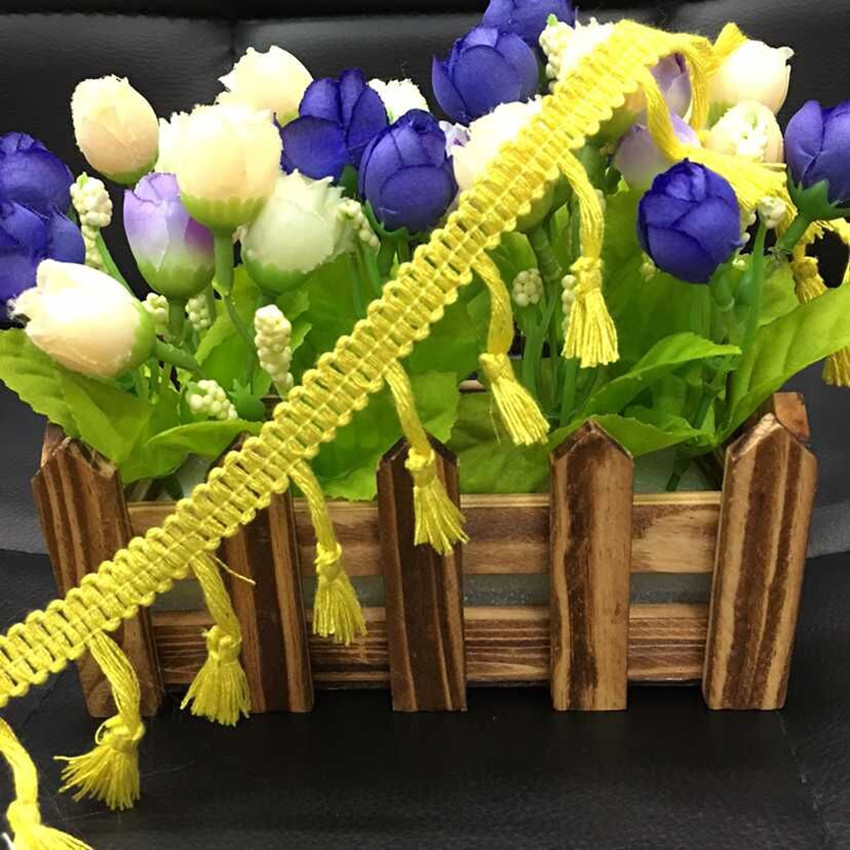 厂家直销现货供应涤棉扫把流苏花边 供应彩色定染扫把花边