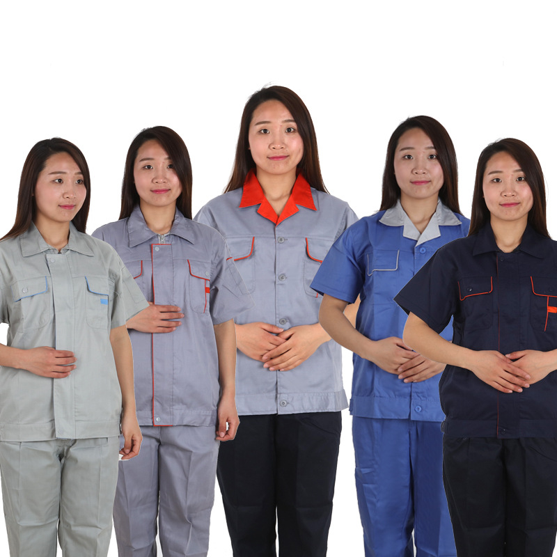 夏季短袖工作服套装男女半袖汽修工程服劳保服