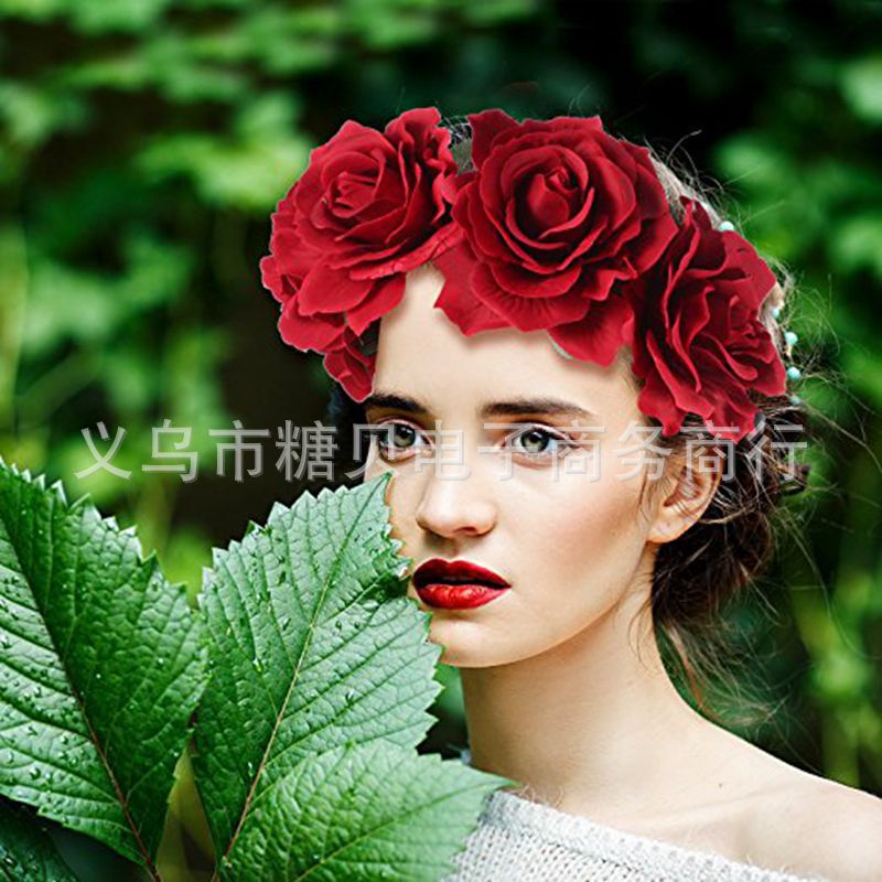 Fashion Plaid Cloth Flower Hair Band 1 Piece display picture 1