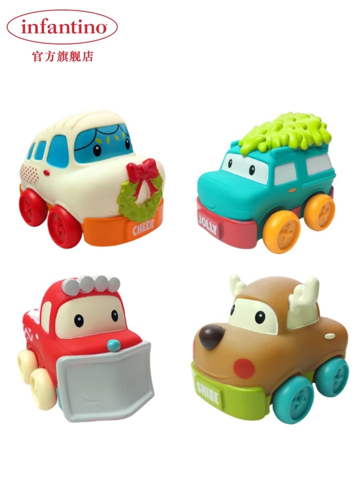 INFANTINO美国婴蒂诺宝宝卡通小软车 婴儿耐摔耐啃咬卡通车玩具|ms