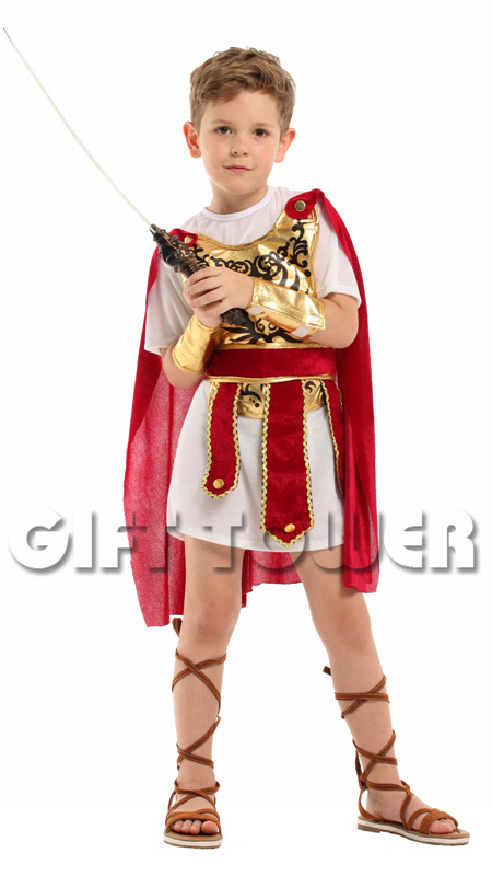 Stage performance costume, warrior suit,B-0227 Roman brave little warrior performance costume, cosplay boy role-playing costume detail image 3