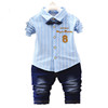 Demi-season set for boys, autumn jeans, trousers, children's shirt, sports suit, 2023, Korean style, 0-4 years