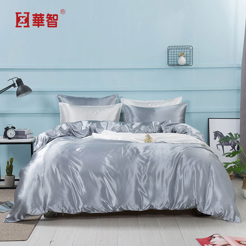 JT006 wish亚马逊家居ebay爆款被套贡缎枕套丝绸仿真丝三四件套|ru