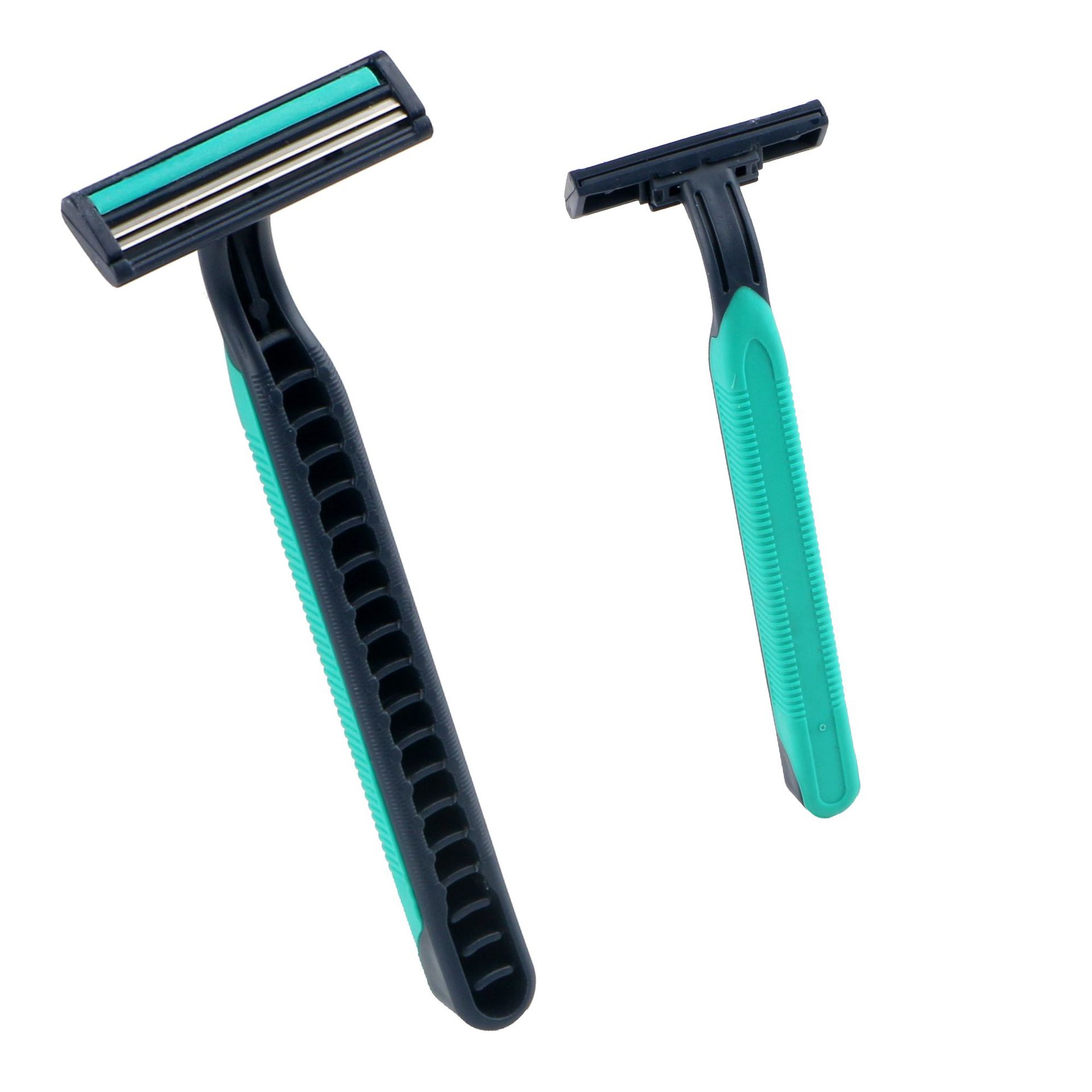 會(huì)所酒店浴室用便攜一次性手動(dòng)雙層刀片刮胡刀剃須刀酒店可打logo