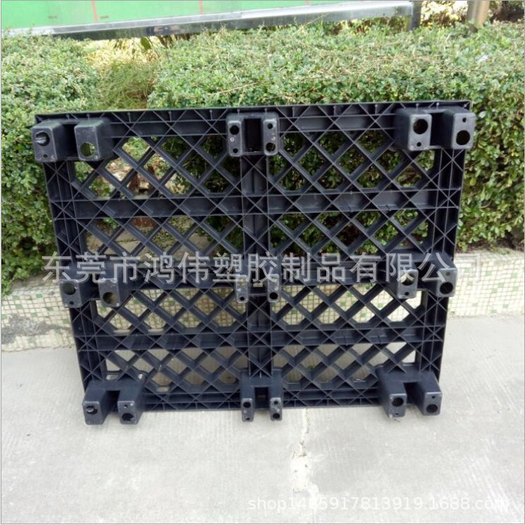 供应湖南长沙 常德库房防潮垫仓板 单面九脚黑色注塑叉车栈板