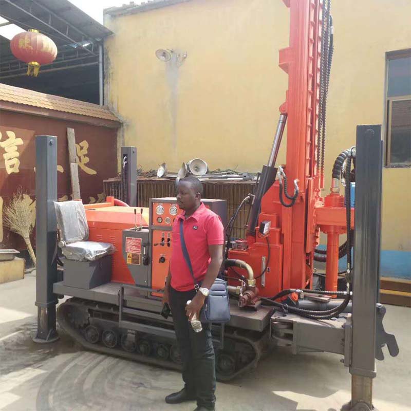 履带气动水井岩石钻机100米快速打井设备
