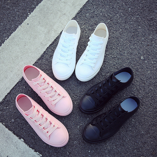 New Style Small White Shoes for Women, Low-Top Rain Boots, Casual Daily Wear, Korean Style Rain Boots, Flat Soles, Adult Rain Boots, Korean Fashion Trend