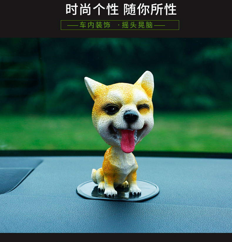 Car Accessories, Car Decorations, Cute Animal Home Decor Figurines, Cartoon Creative Cute Resin Bobblehead Dog