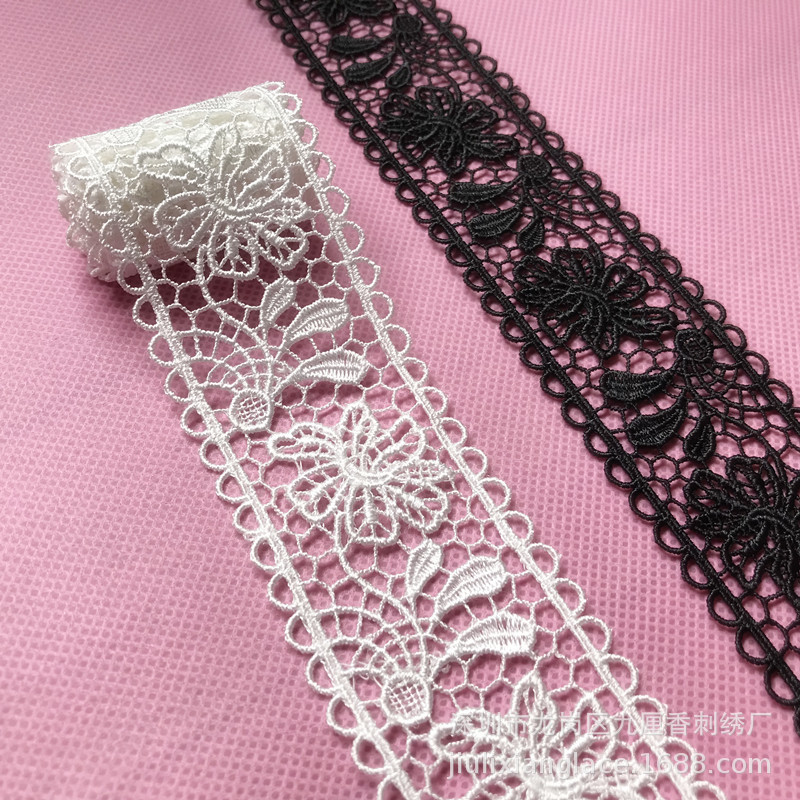 PP线涤纶水溶花边 DIY童装女装婚纱配饰 刺绣材料宽 4.2cm棉线