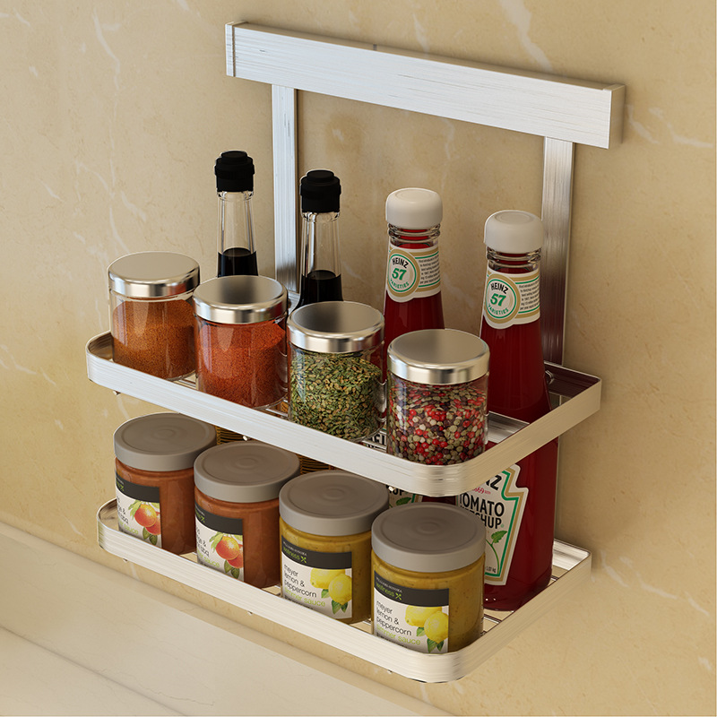 304 kitchen flavoring Shelf Punch holes Wall mounted wall Youyanjiangcu Storage Pendant Condiments