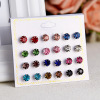 Earrings, set, small accessory, universal zirconium, wholesale, Korean style, 12 pair