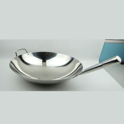 無磁不鏽鋼單柄炒鍋單柄大煎鍋食堂廚房炒鍋炒殼跑江湖大炒鍋